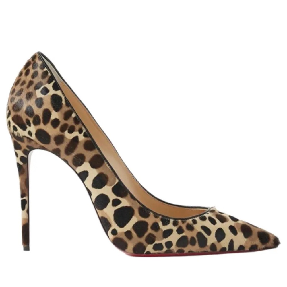 Christian Louboutin Style Animal Print Stiletto Heels with Red Bottoms